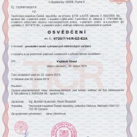 Elektroinstalace vrzal - certifikace - Technická inspekce České republiky