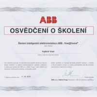 Elektroinstalace vrzal - certifikace - ABB