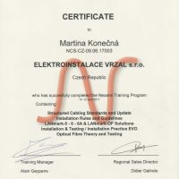 Elektroinstalace vrzal - certifikace - Nexans