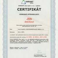 Elektroinstalace vrzal - certifikace - Variant Plus